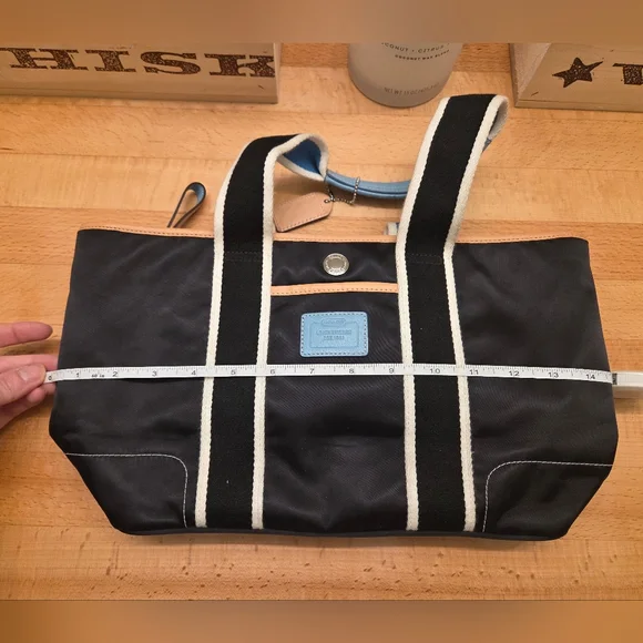 Coach Hamptons Weekend Expandable Tote Bag Small Black Nylon Y2K - Picture 13 of 14